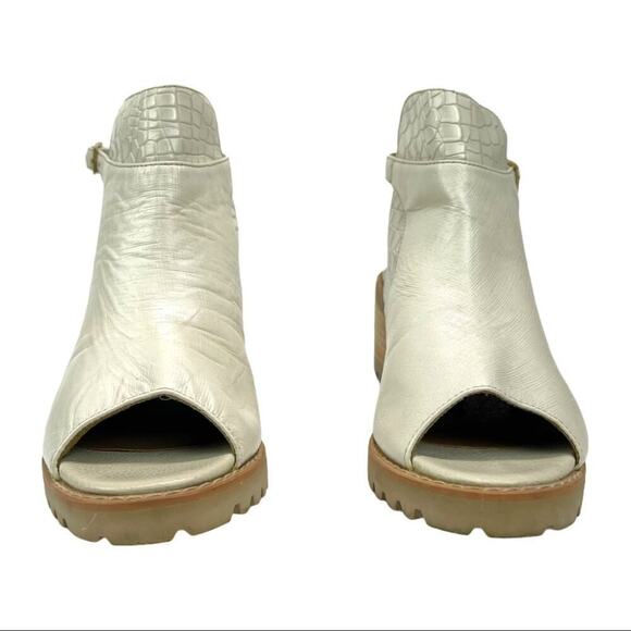 Fucsia Mania Leather Y2K Block Heel Sandals Sz 7 - Picture 4 of 13